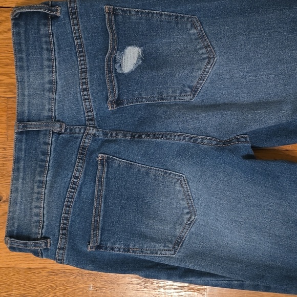EXCUSE BRAND WOMEN'S JUNIOR SIZE BLUE DISTRESSED JEANS SIZE 3/26W - Picture 12 of 12